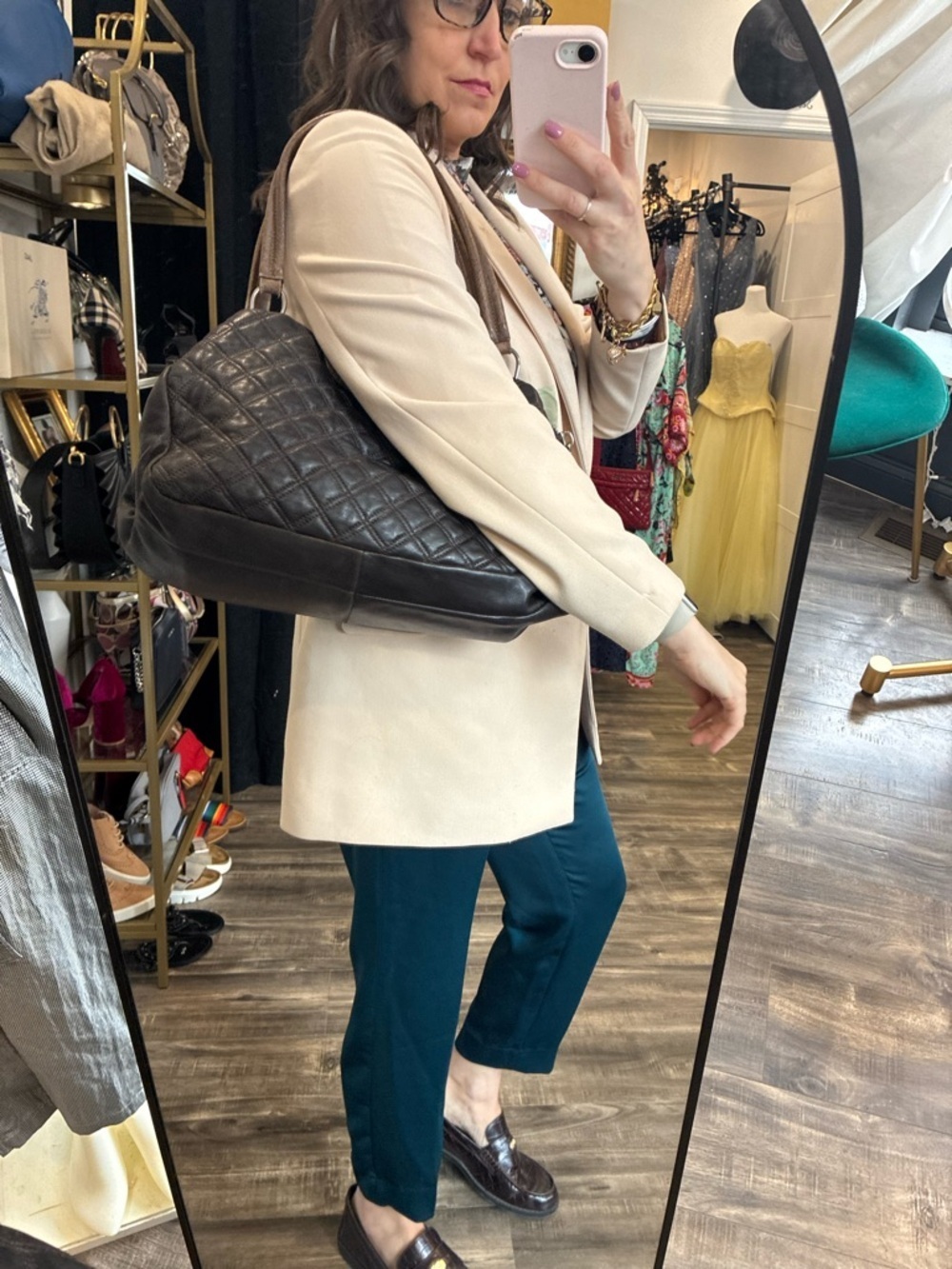Marc Jacobs Quilted Brown Tote Bag with Contrast Handle - Picture 10 of 10